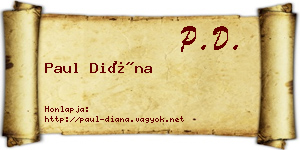 Paul Diána névjegykártya