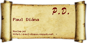 Paul Diána névjegykártya